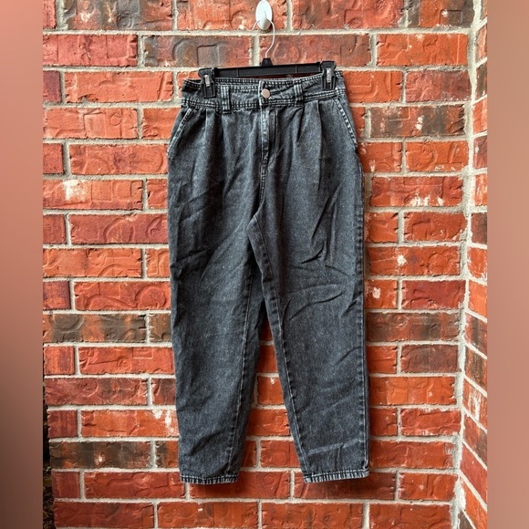 Who What Wear Womens 2 Black Stone Wash High Waist Barrel Jeans - Picture 8 of 8